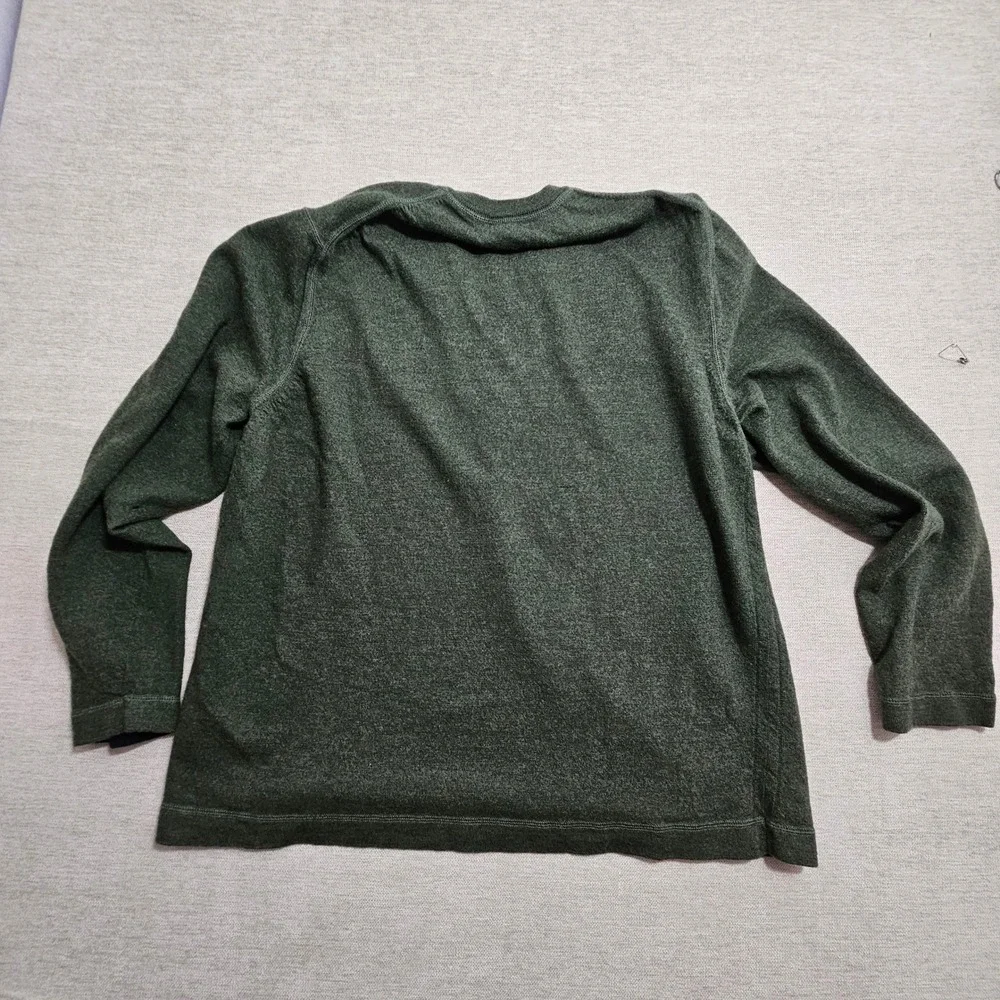 Eddie Bauer V-Neck Sweater XXL Tall Green Merino Wool Vintage Heathered *